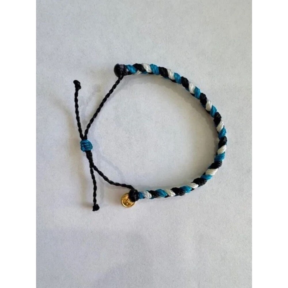 Pura Vida Blue Black White Braided Bracelet